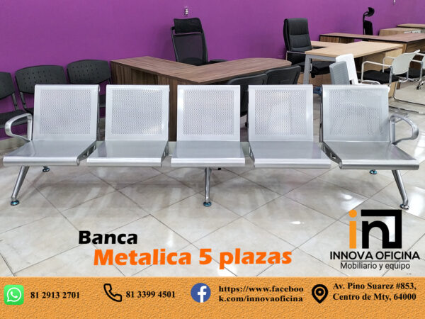BANCA METÁLICA 5 PLAZAS