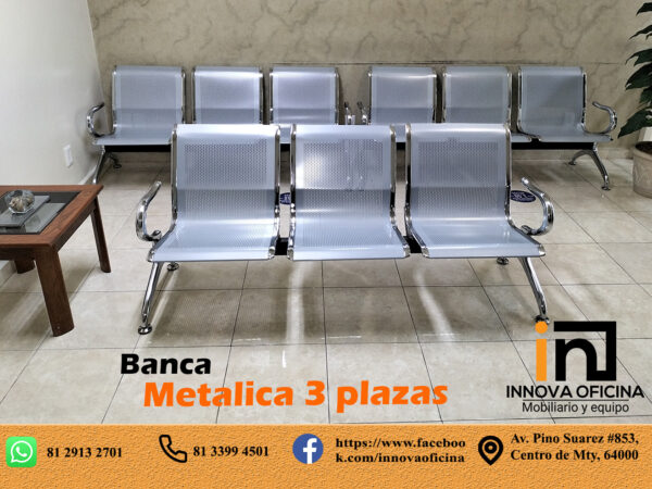 BANCA METÁLICA 3 PLAZAS