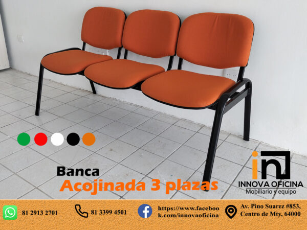 BANCA ACOJINADA 3 PLAZAS